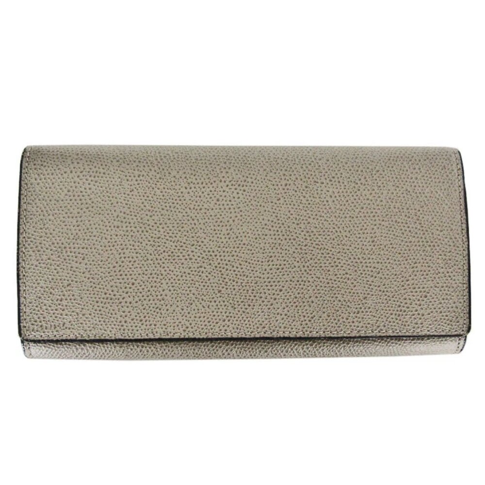 Auth Valextra Long Wallet beige leather k0052a
